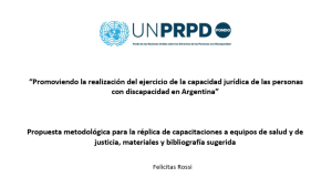 Miniatura artículo: Promoviendo la realización del ejercicio de la capacidad jurídica de las personas con discapacidad en Argentina: Propuesta metodológica para la réplica de capacitaciones a equipos de salud y de justicia, materiales y bibliografía sugerida